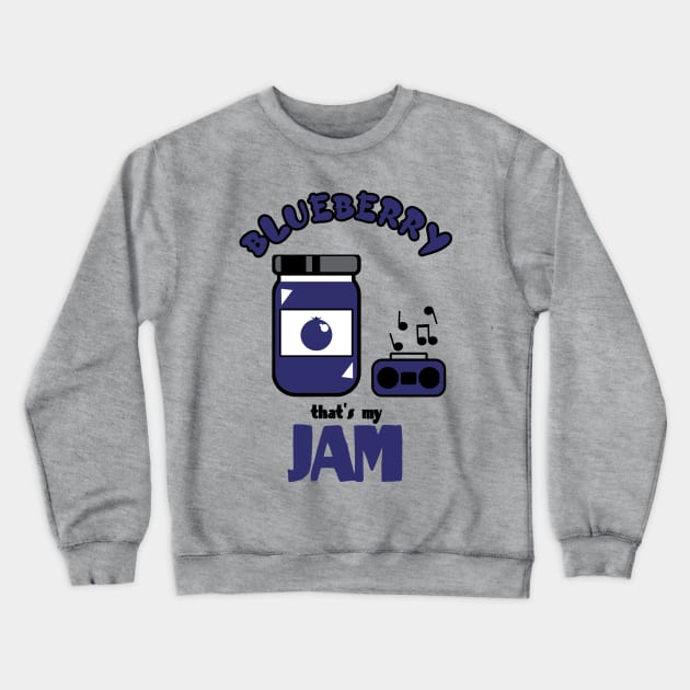 Blueberry That’s My Jam Cute Kawaii Crewneck Sweatshirt by Kev Brett Designs